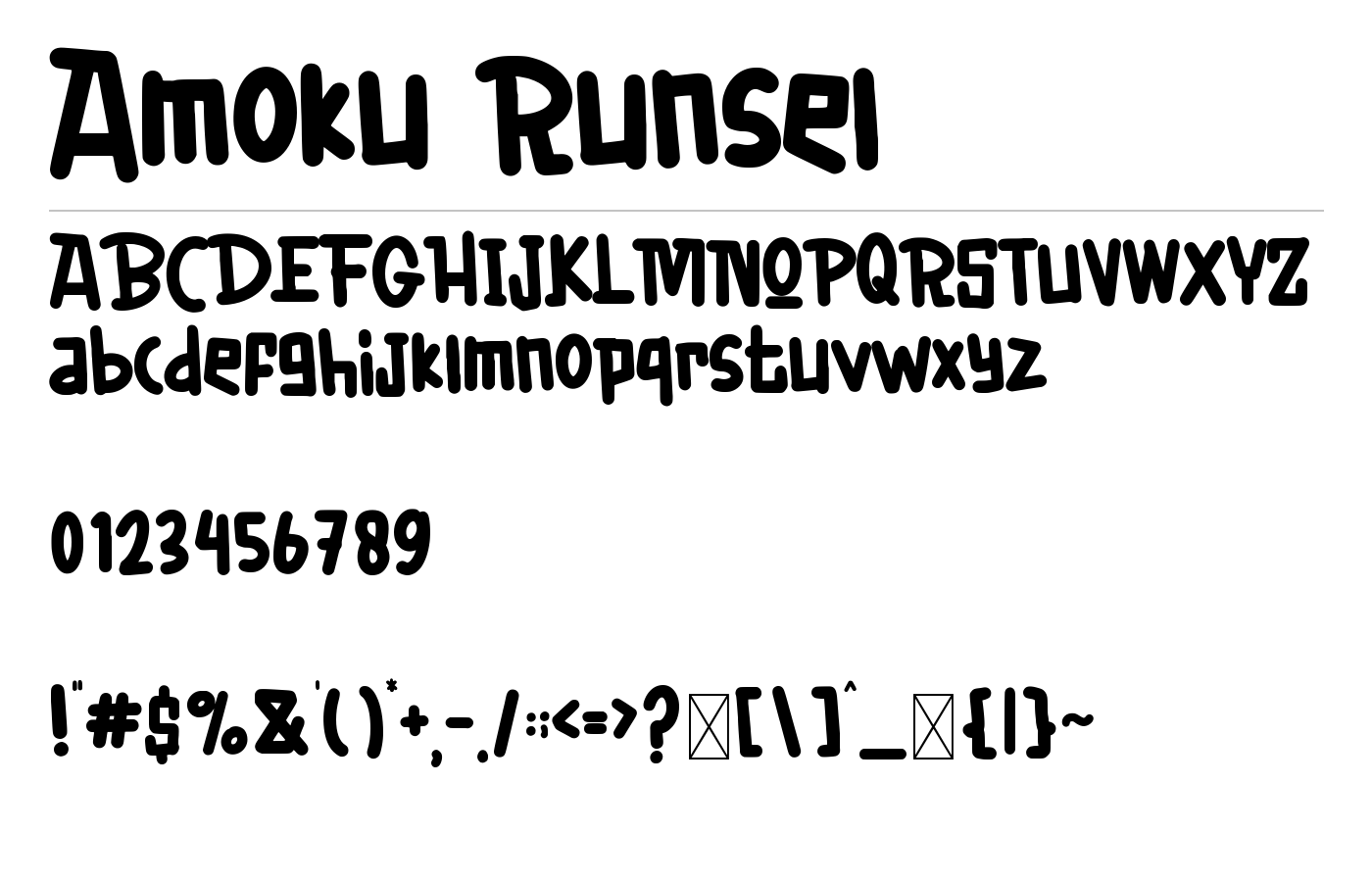 Amoku Runsel Font preview