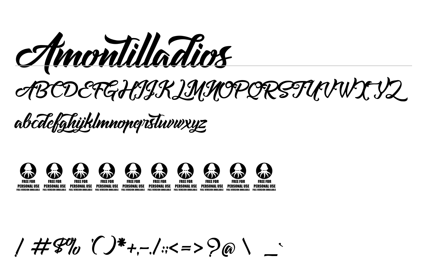 Amontilladios Font preview