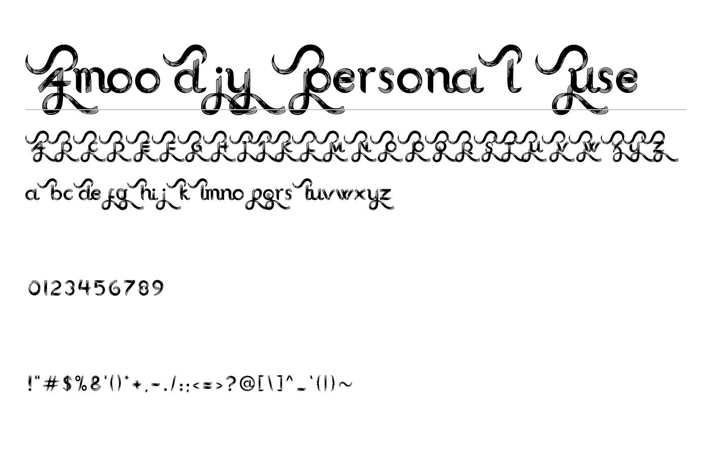 Amoodjy Personal Use Font preview