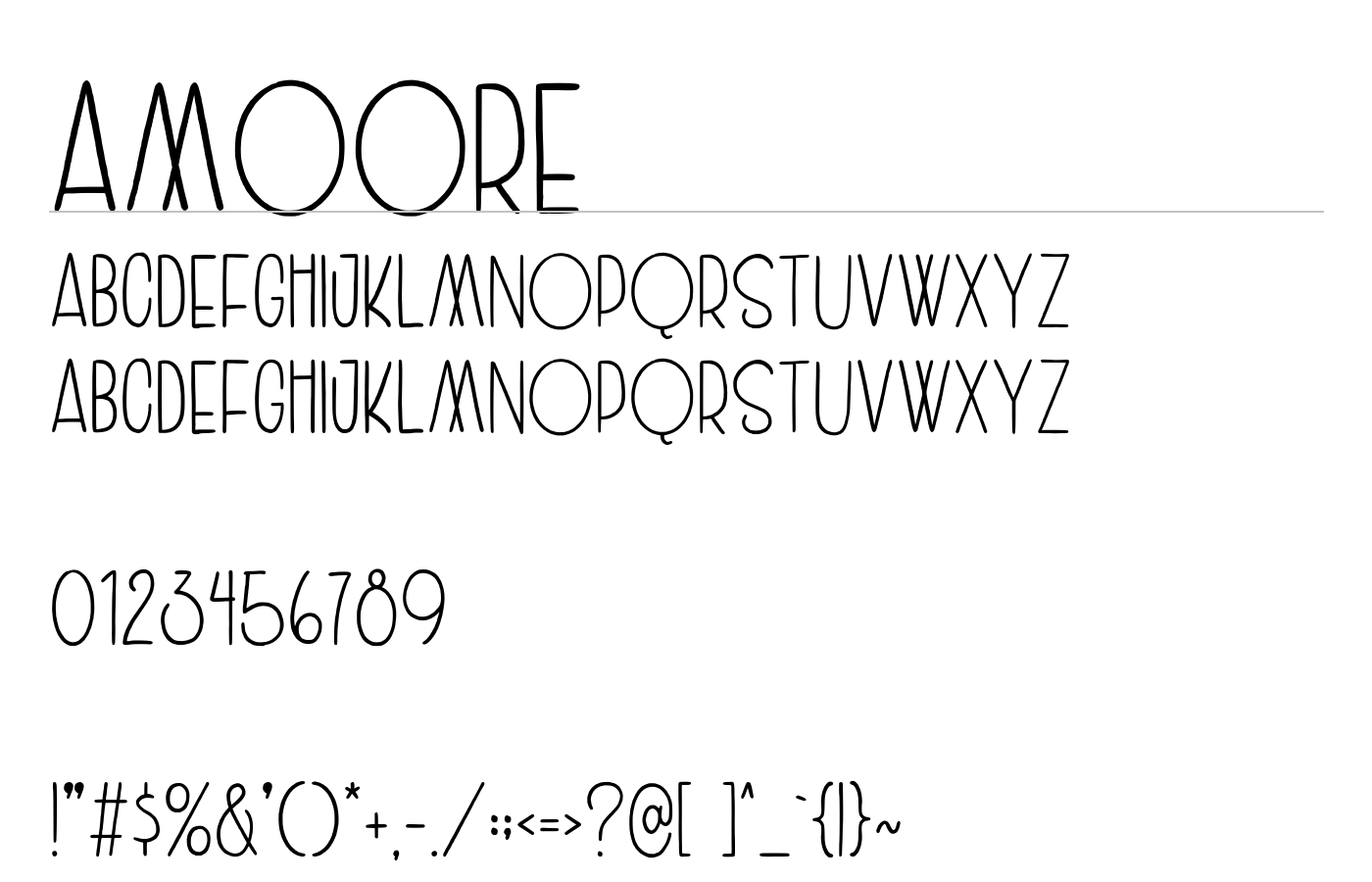 Amoore Font preview