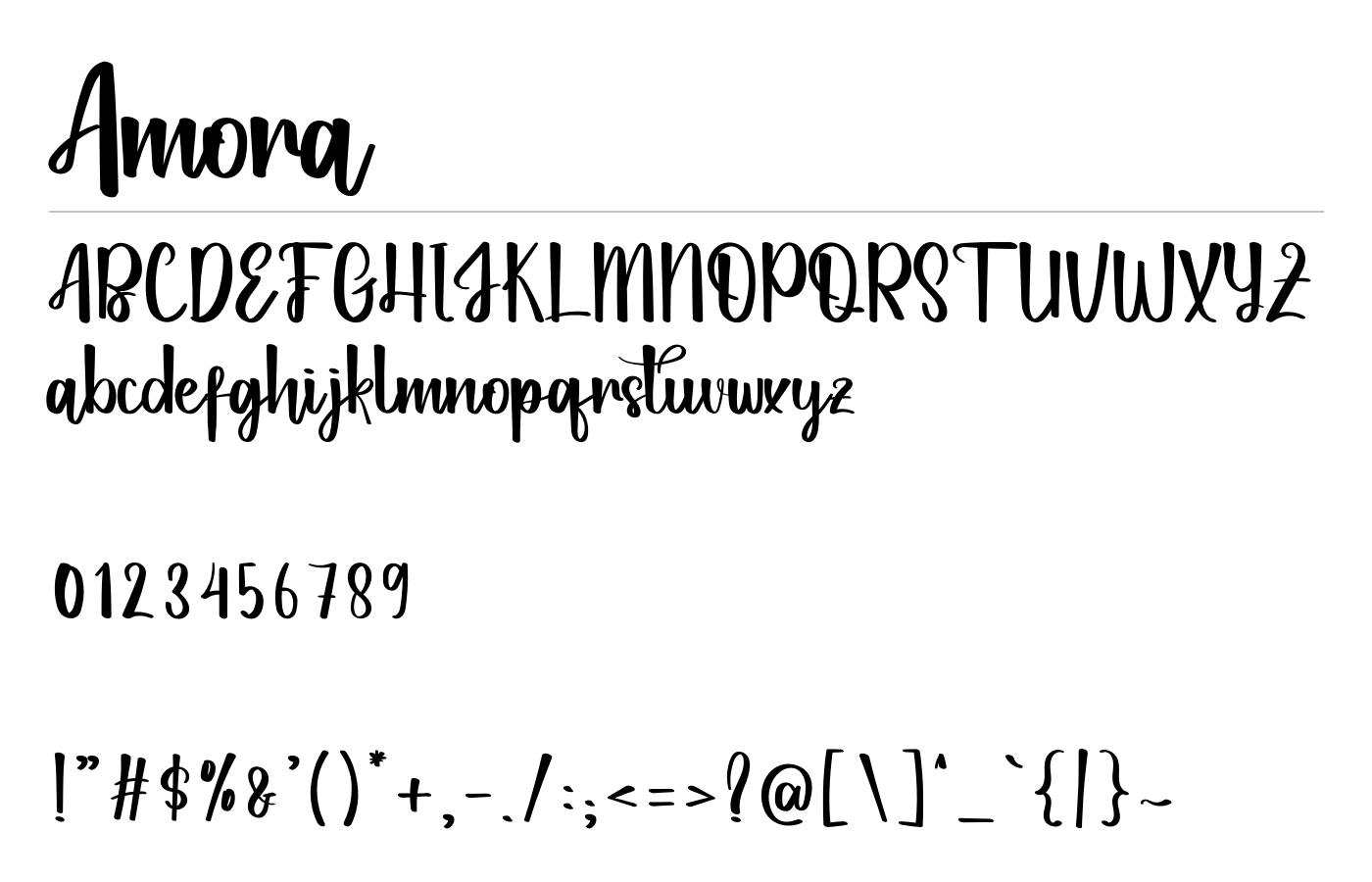 Amora Font preview