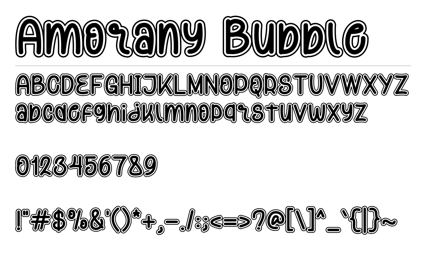 Amorany Bubble Font preview