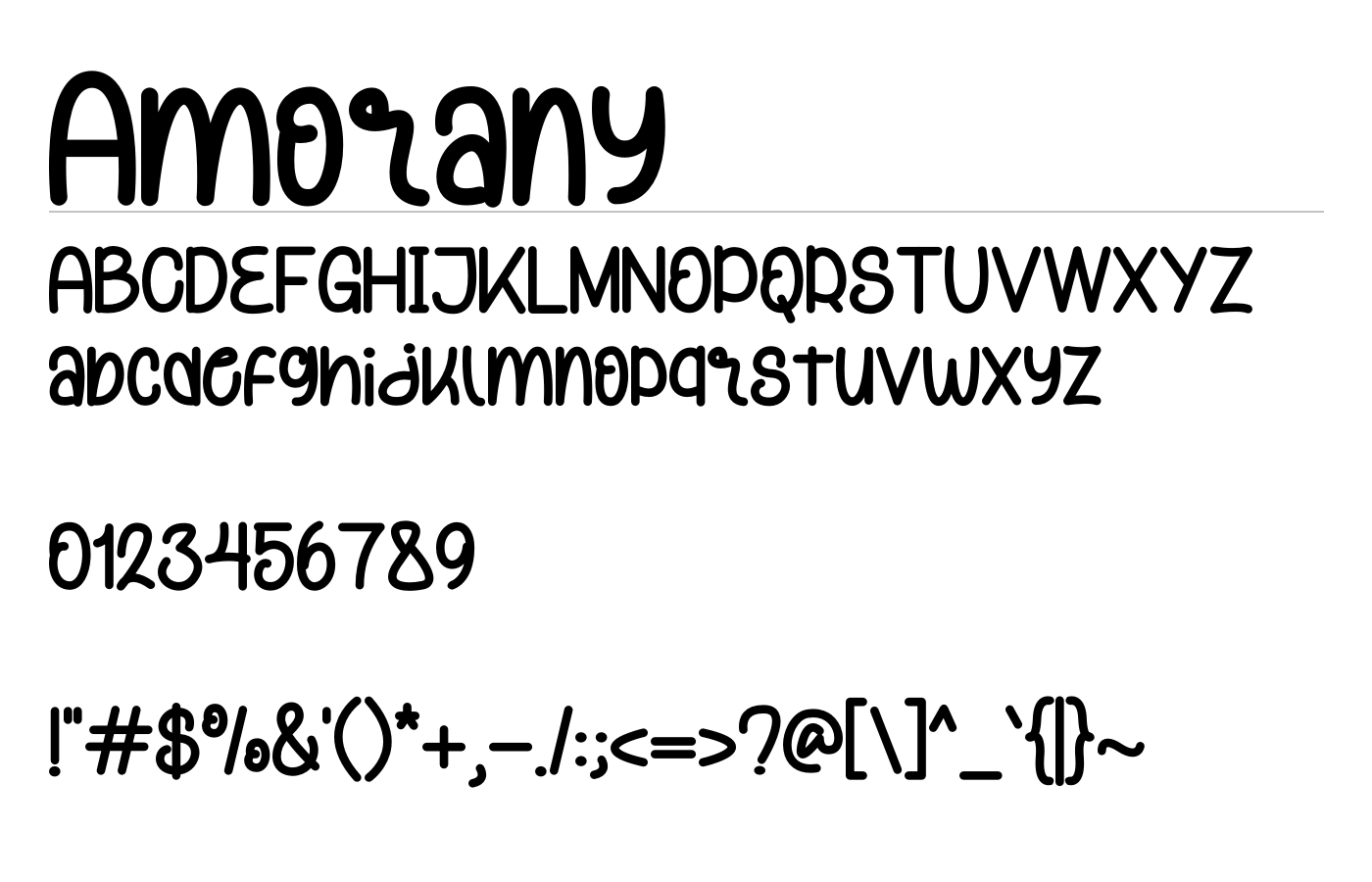 Amorany Font preview