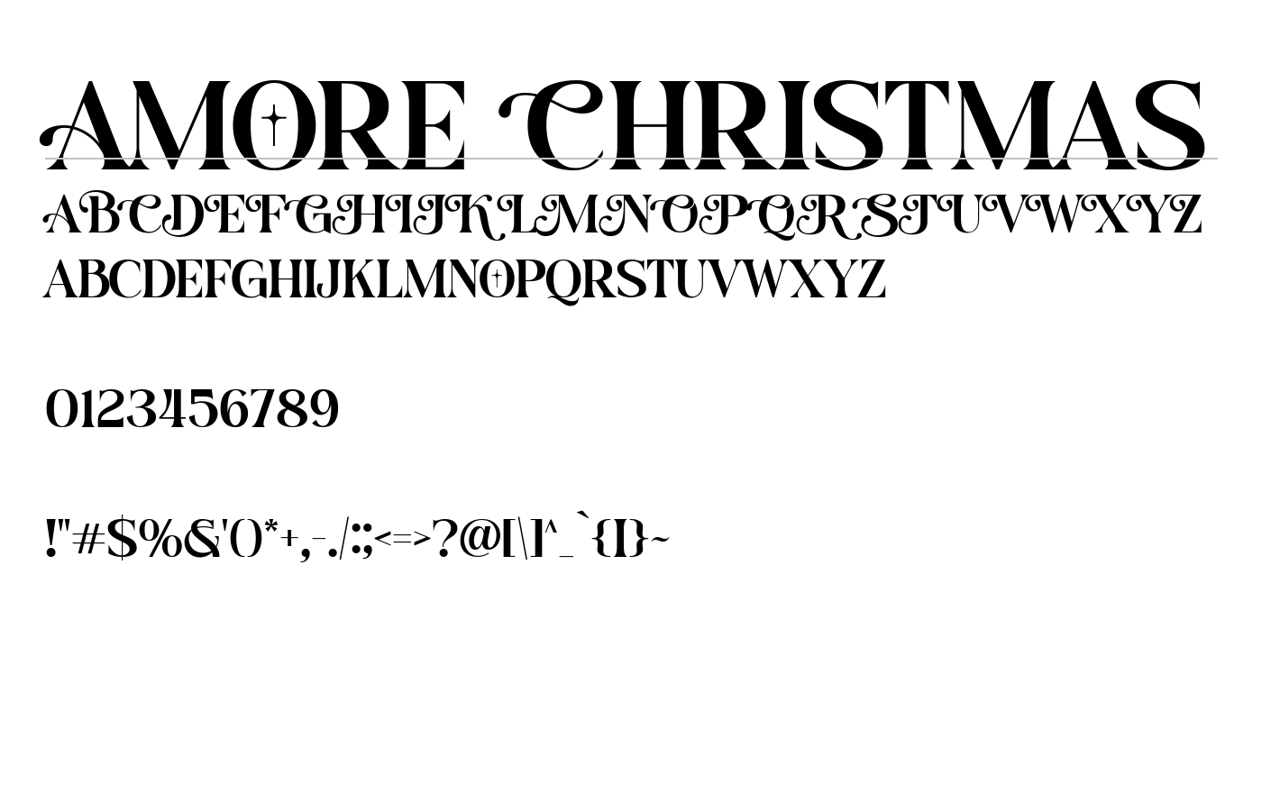 Amore Christmas Font preview