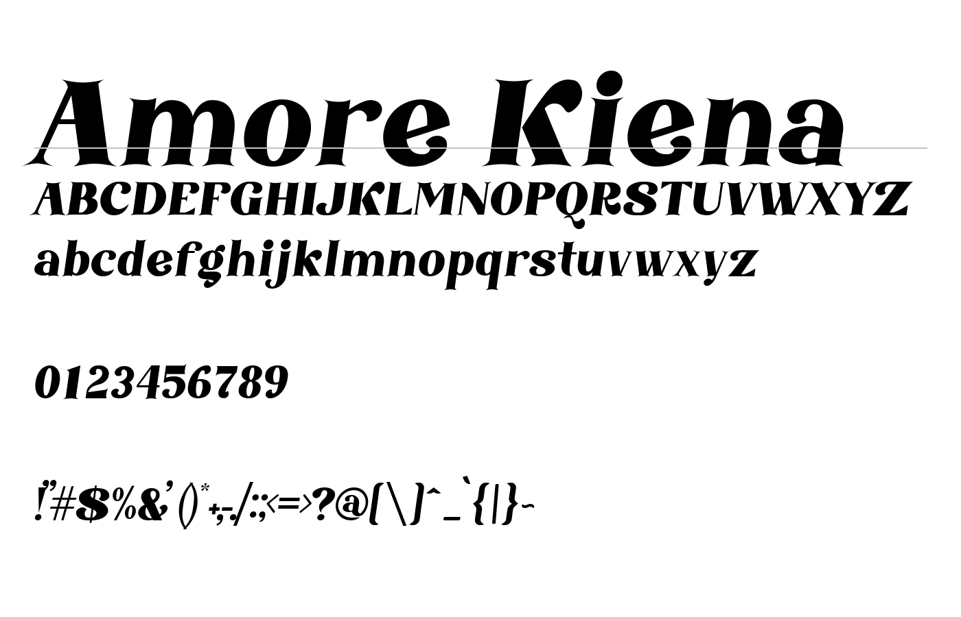Amore Kiena Font preview