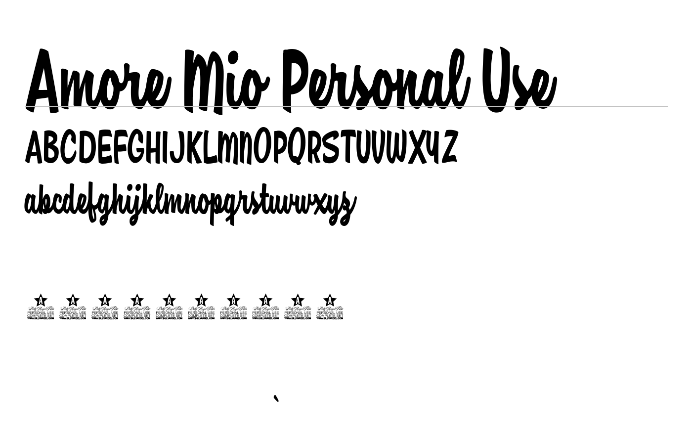 Amore Mio Personal Use Font preview