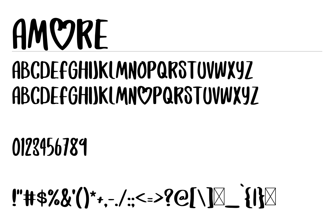 Amore Font preview
