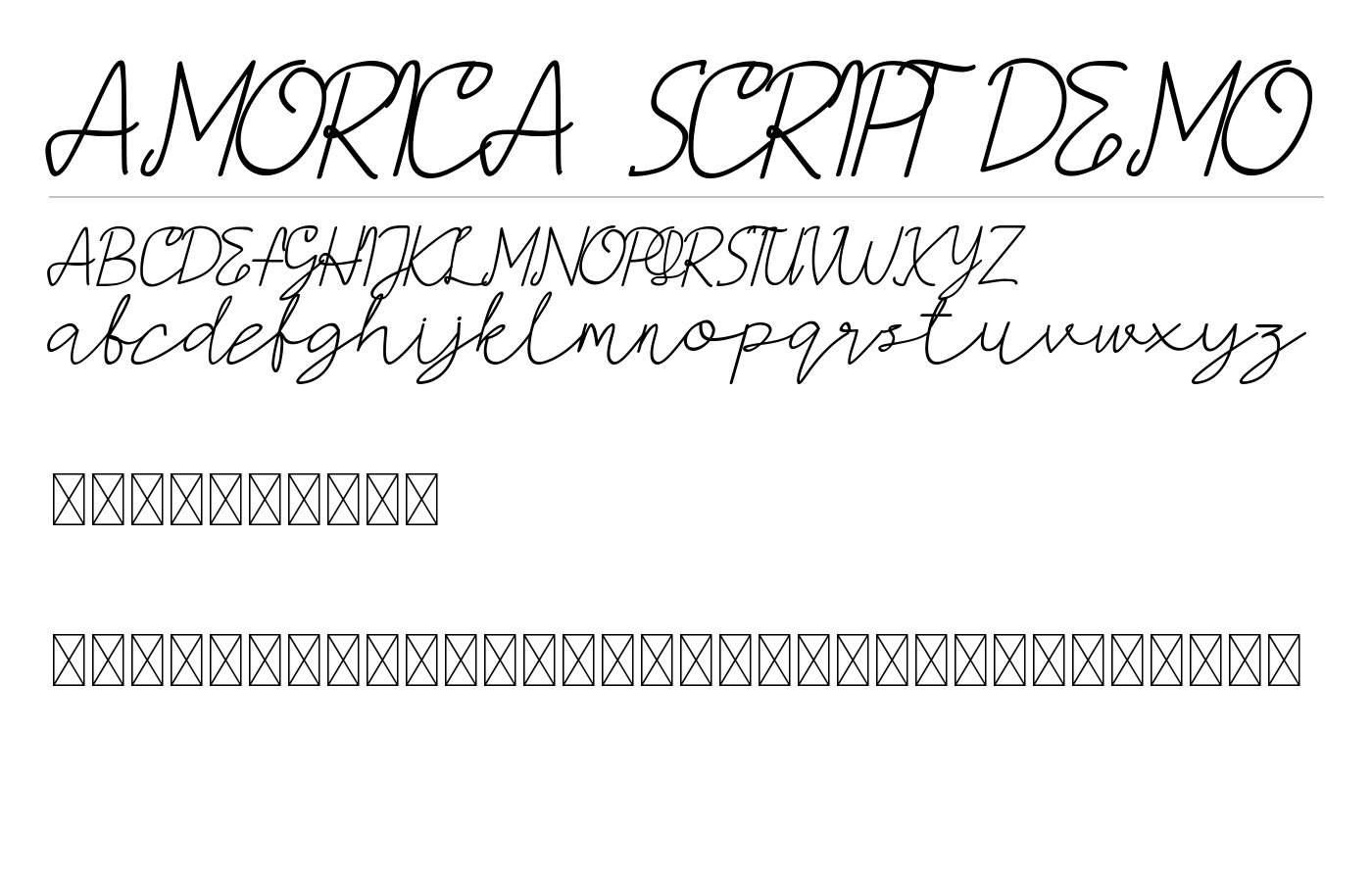 AMORICA SCRIPT DEMO Font preview