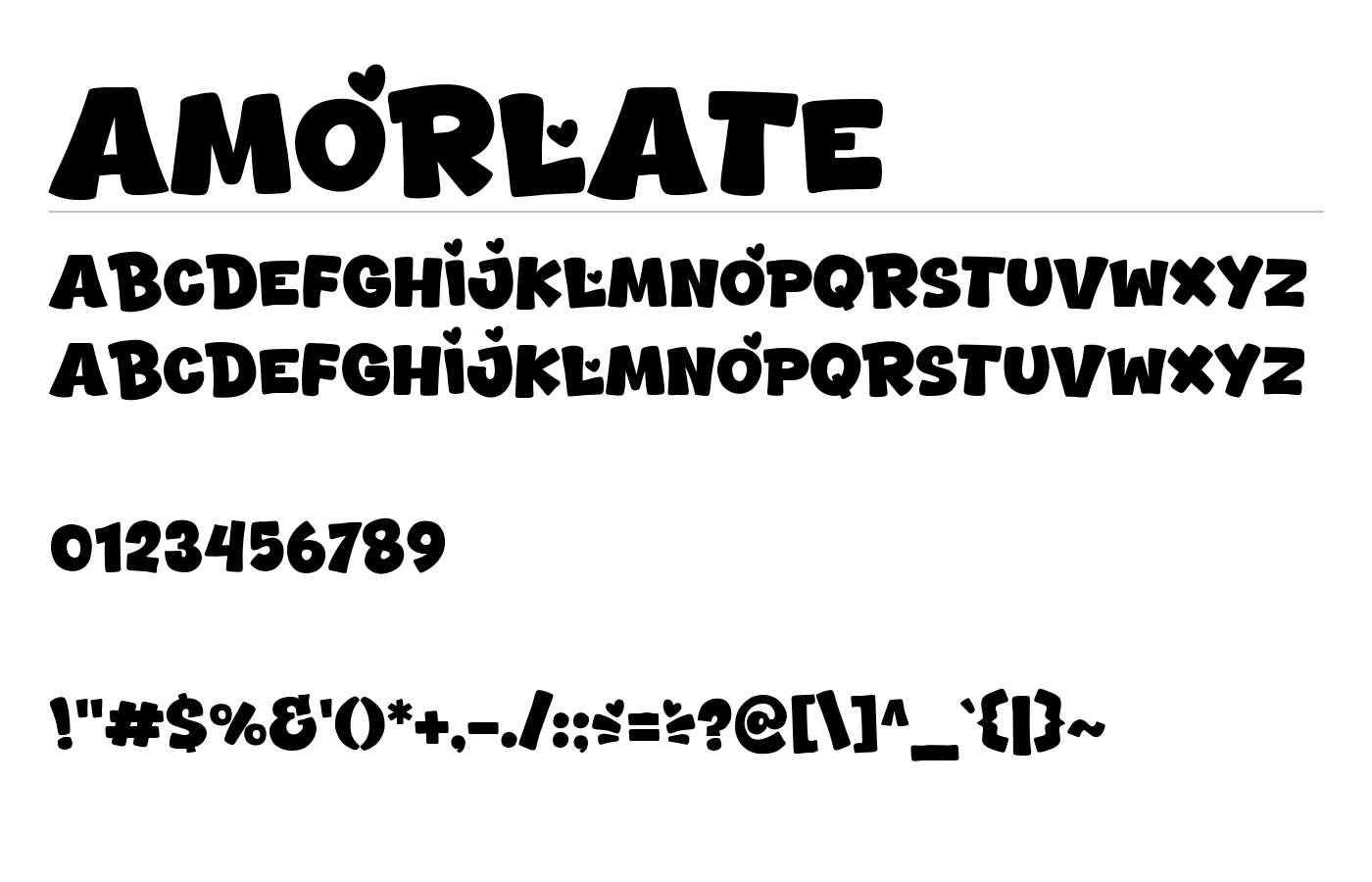 Amorlate Font preview