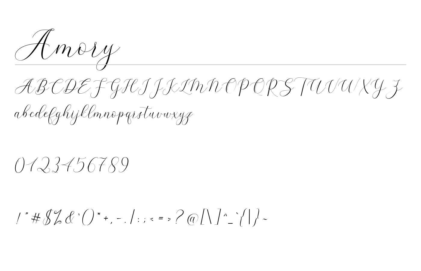 Amory Font preview