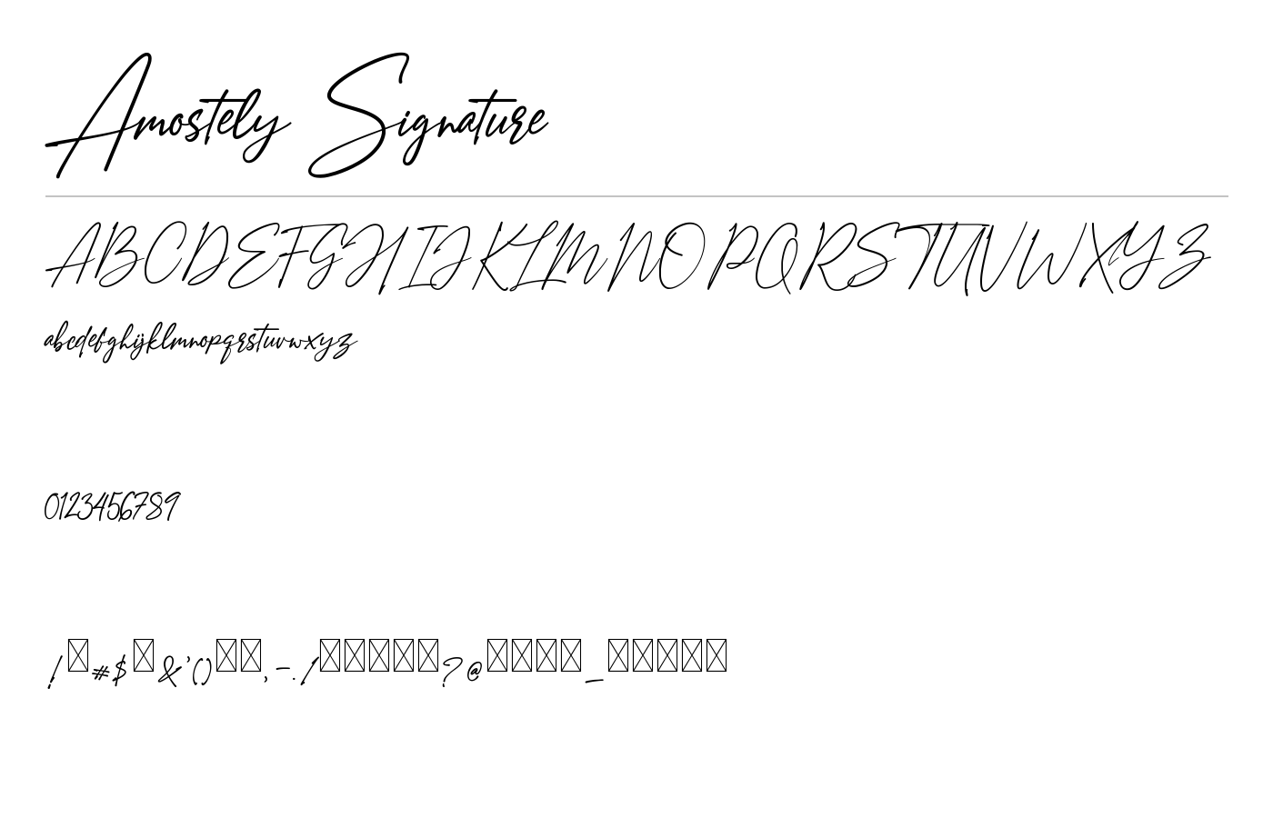 Amostely Signature Font preview