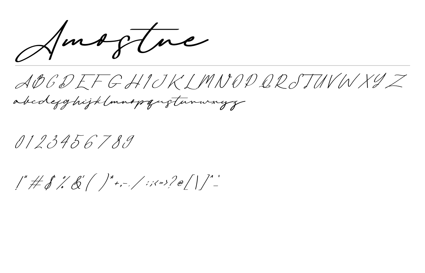 Amostne Font preview