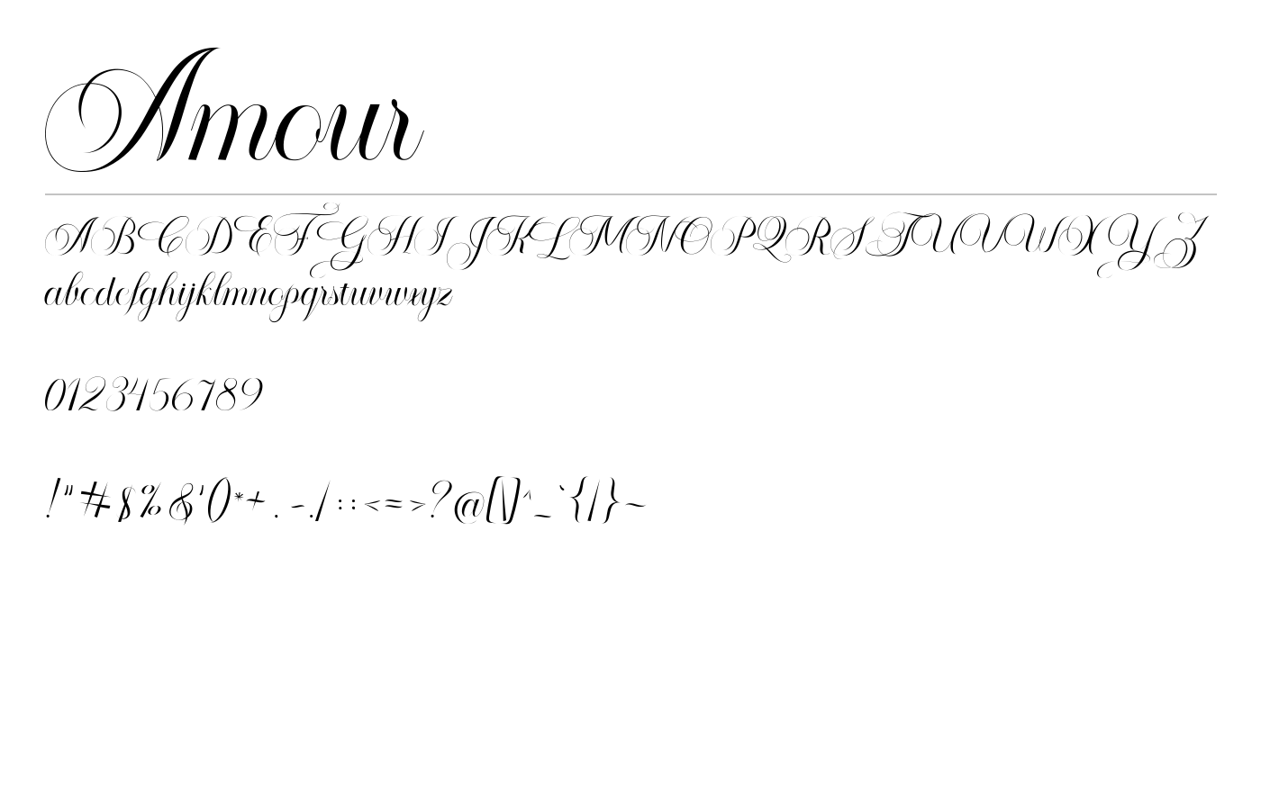 Amour Font preview