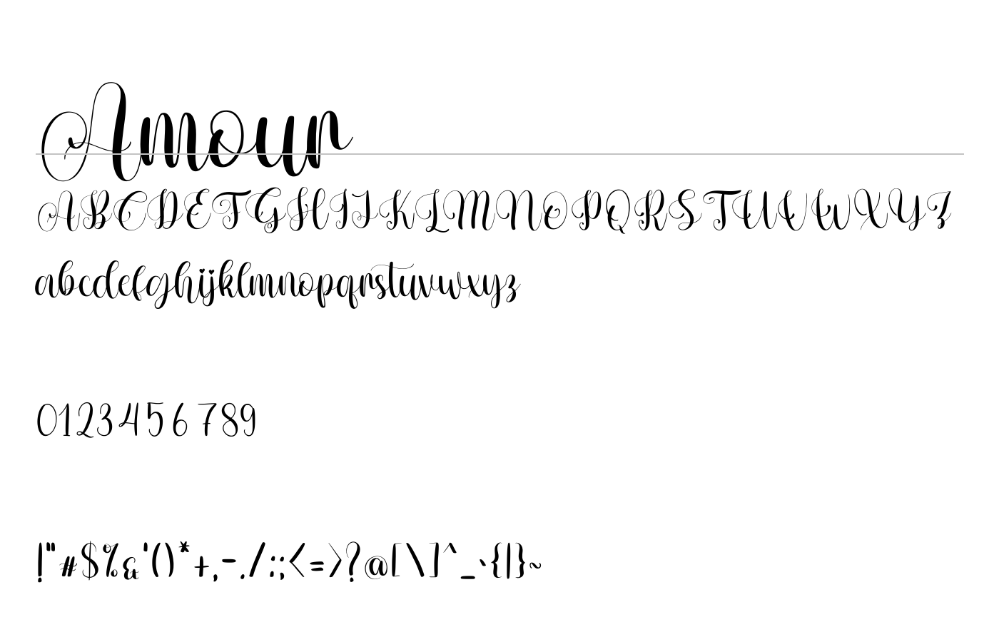 Amour Font preview