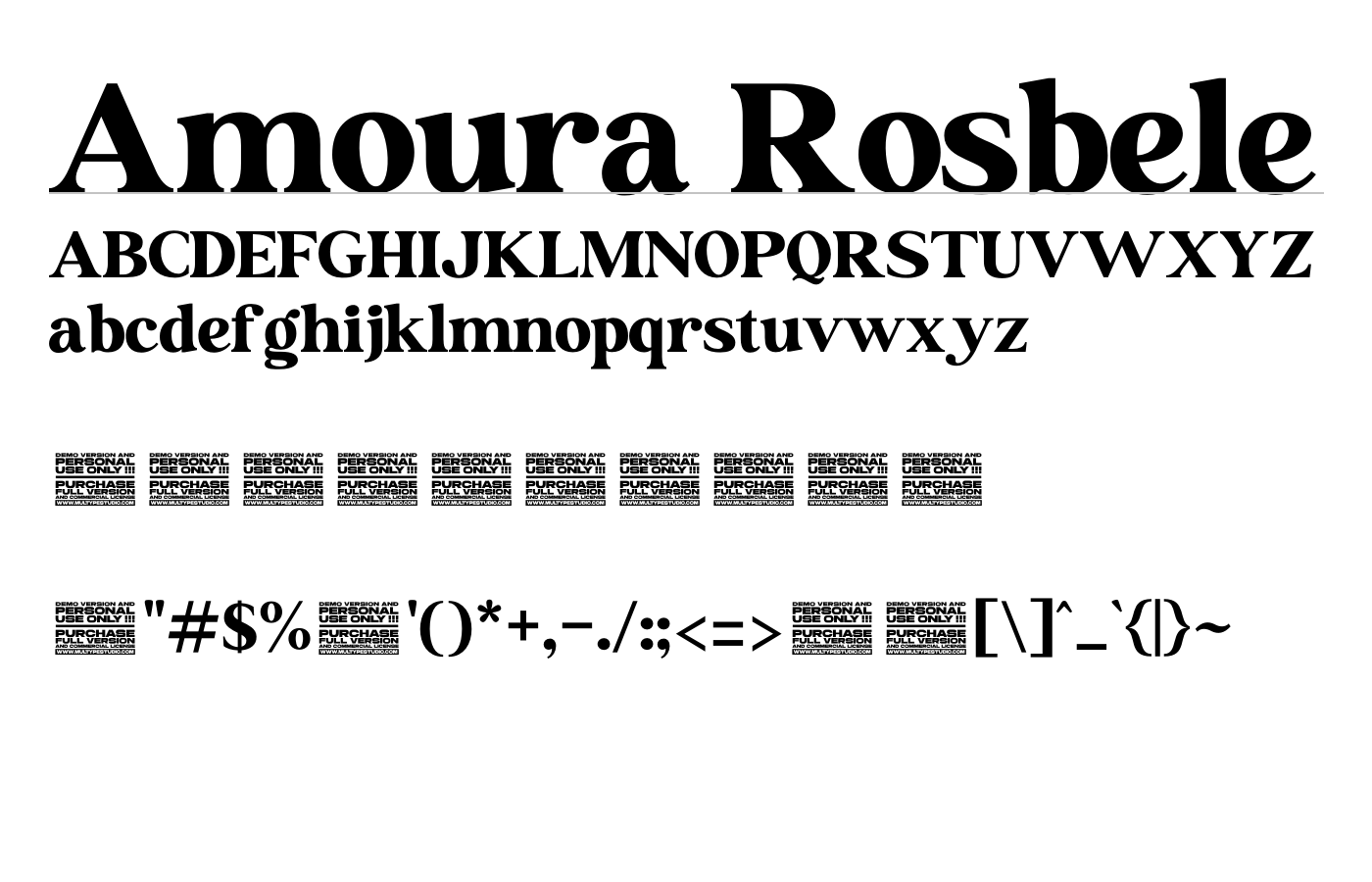 Amoura Rosbele Font preview
