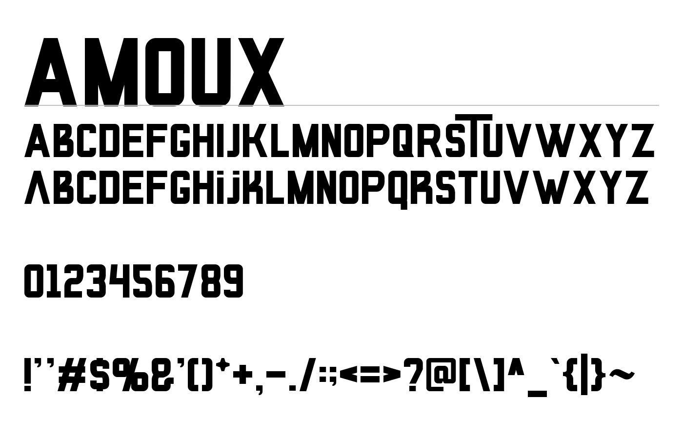 AMOUX Font preview