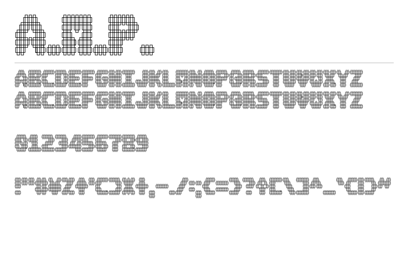 A.M.P. Font preview
