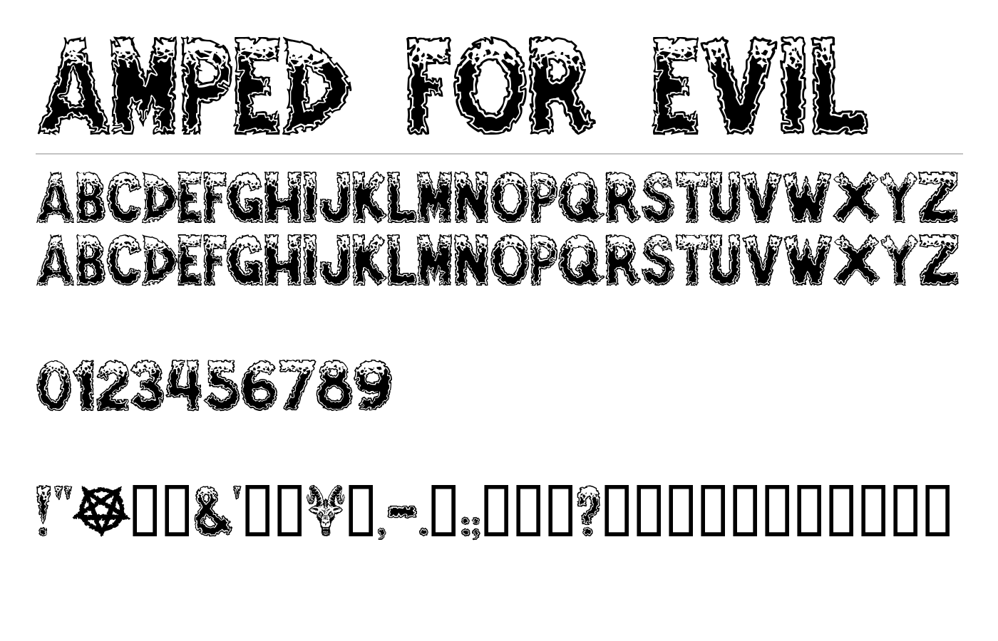 Amped For Evil Font preview