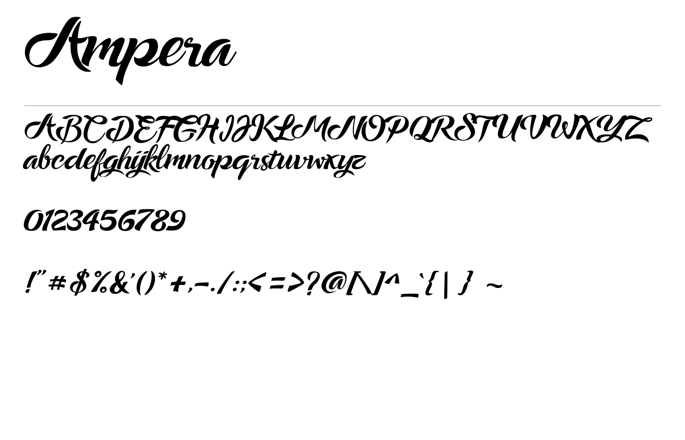 Ampera Font preview