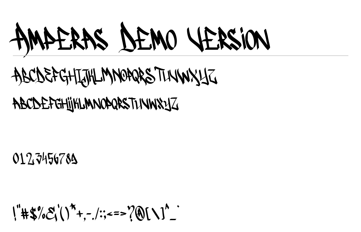 Amperas Demo Version Font preview