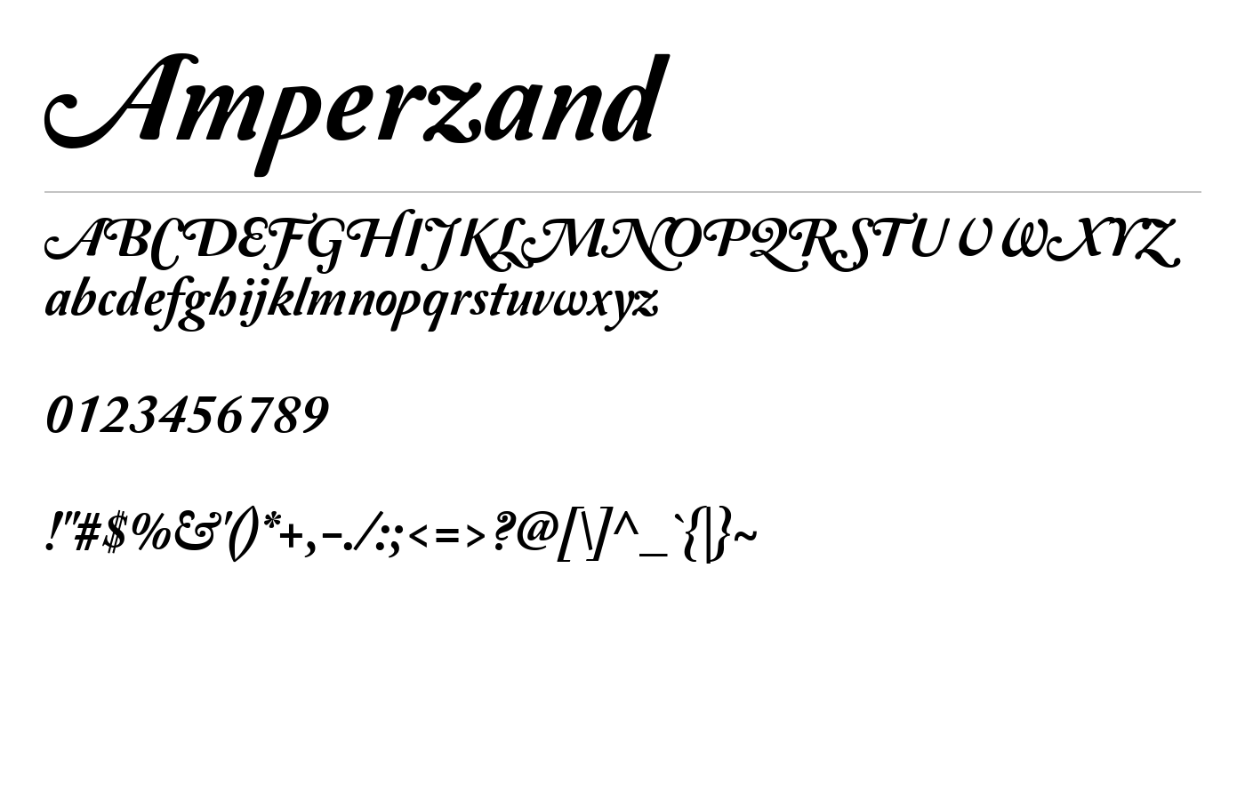 Amperzand Font preview