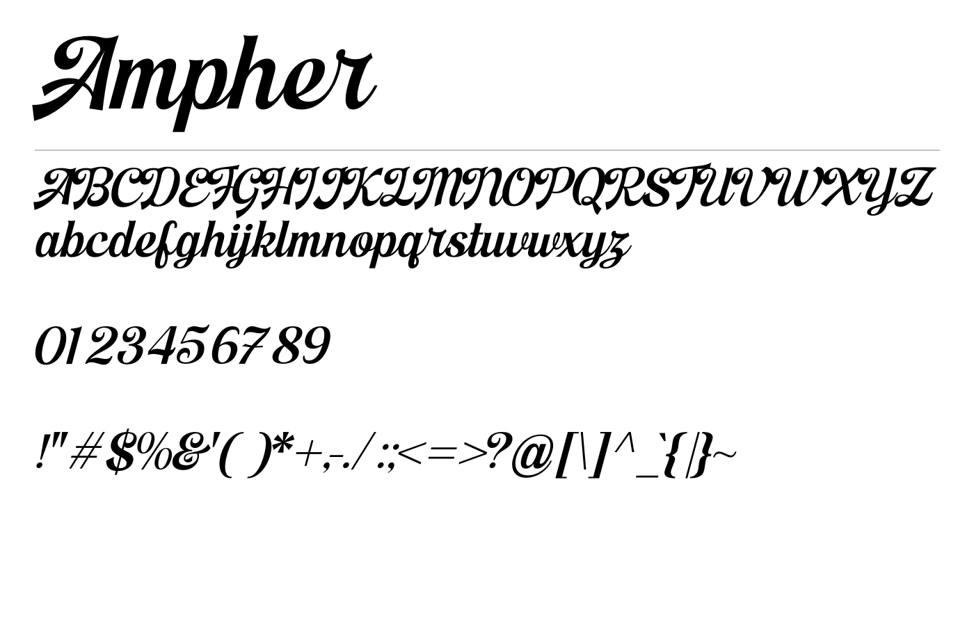 Ampher Font preview