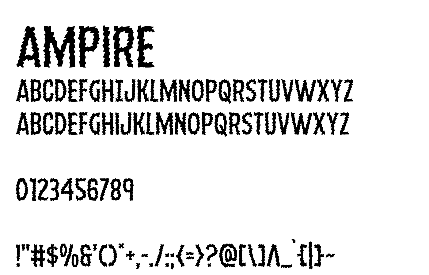 Ampire Font preview