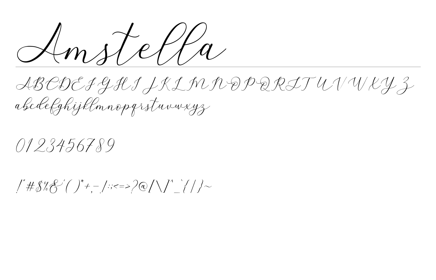 Amstella Font preview