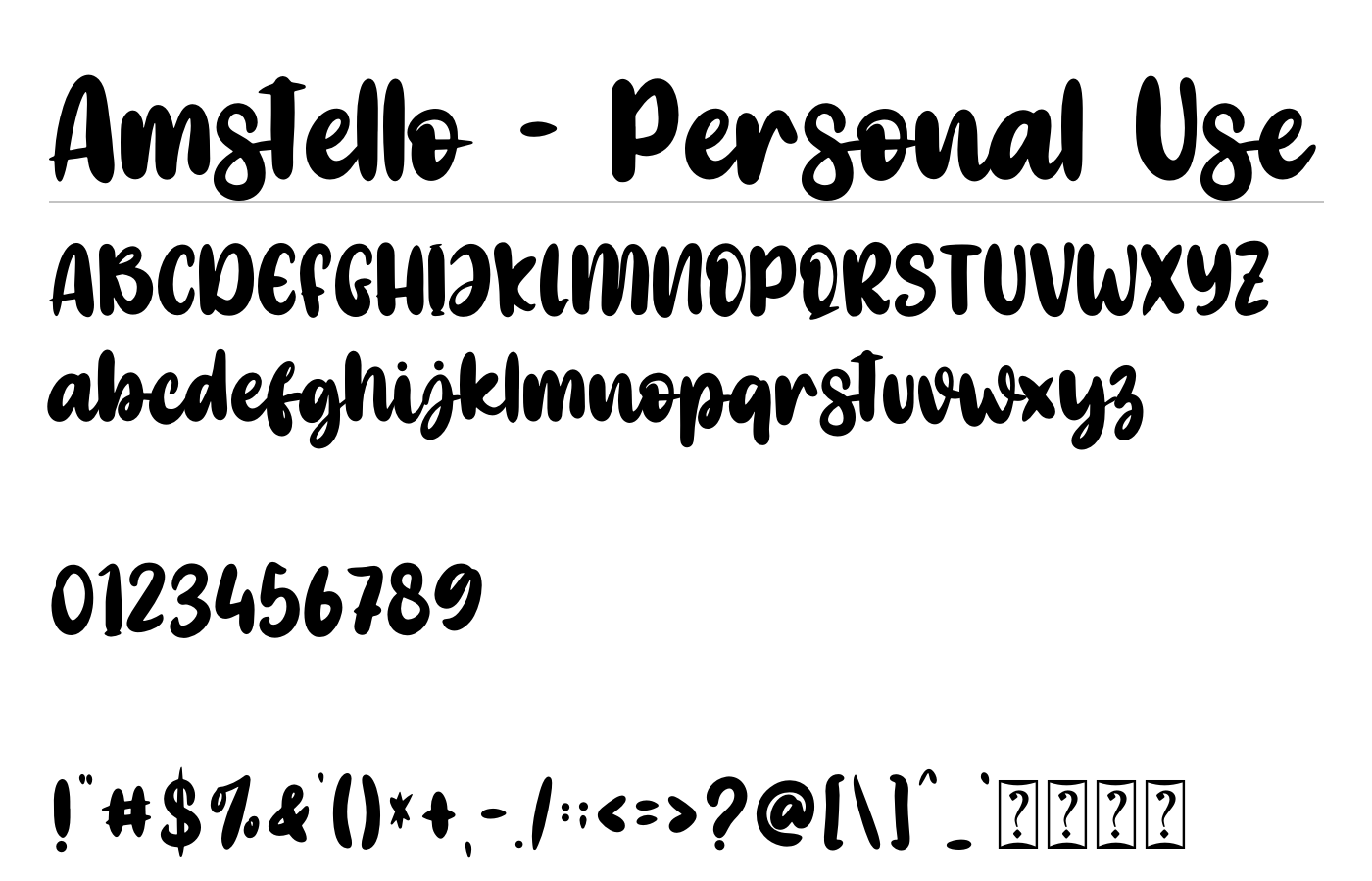 Amstello - Personal Use Font preview