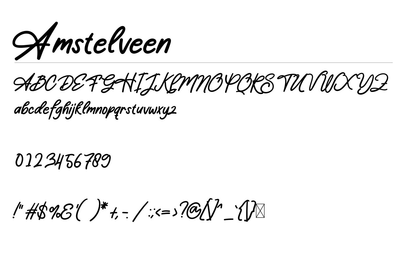 Amstelveen Font preview