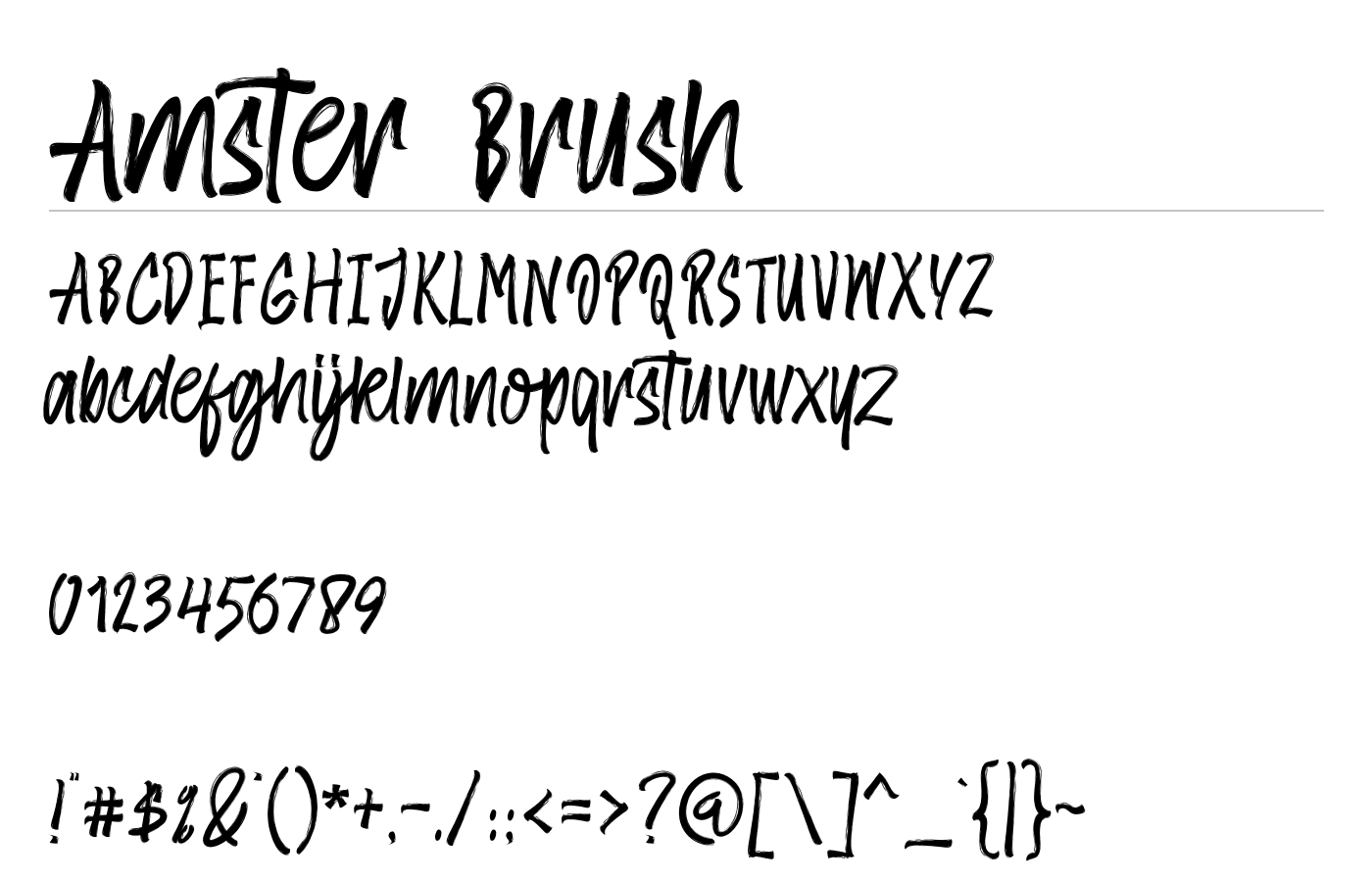 Amster Brush Font preview
