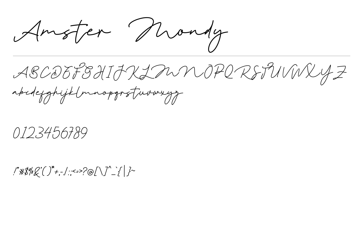 Amster Mondy Font preview