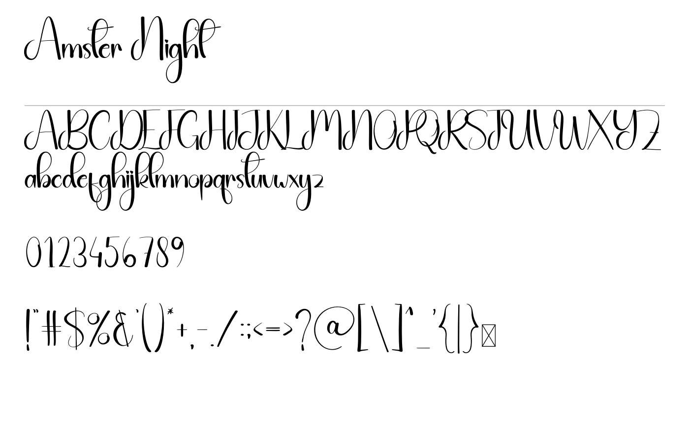 Amster Night Font preview