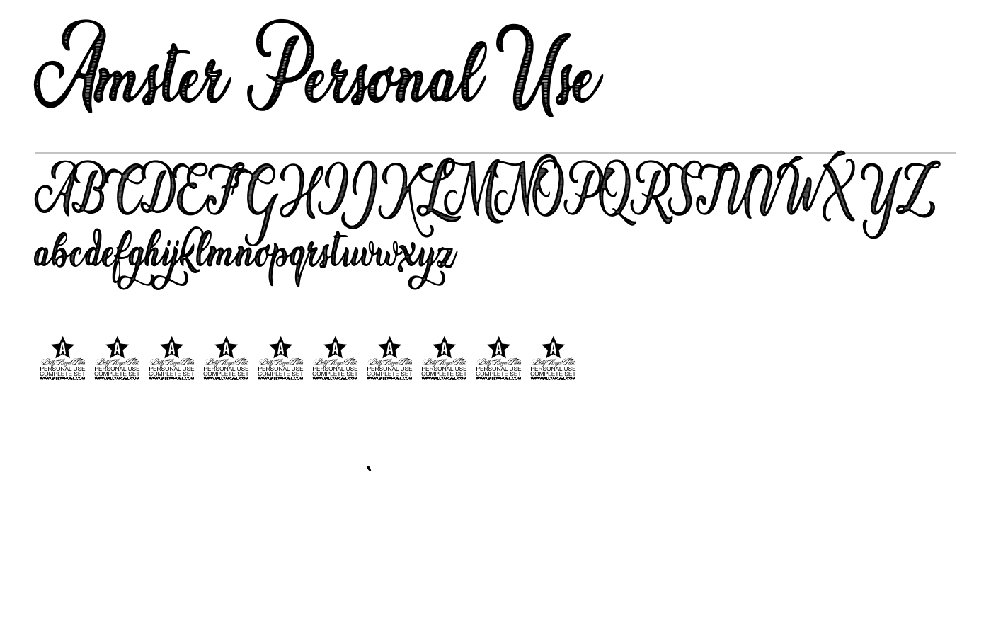 Amster Personal Use Font preview