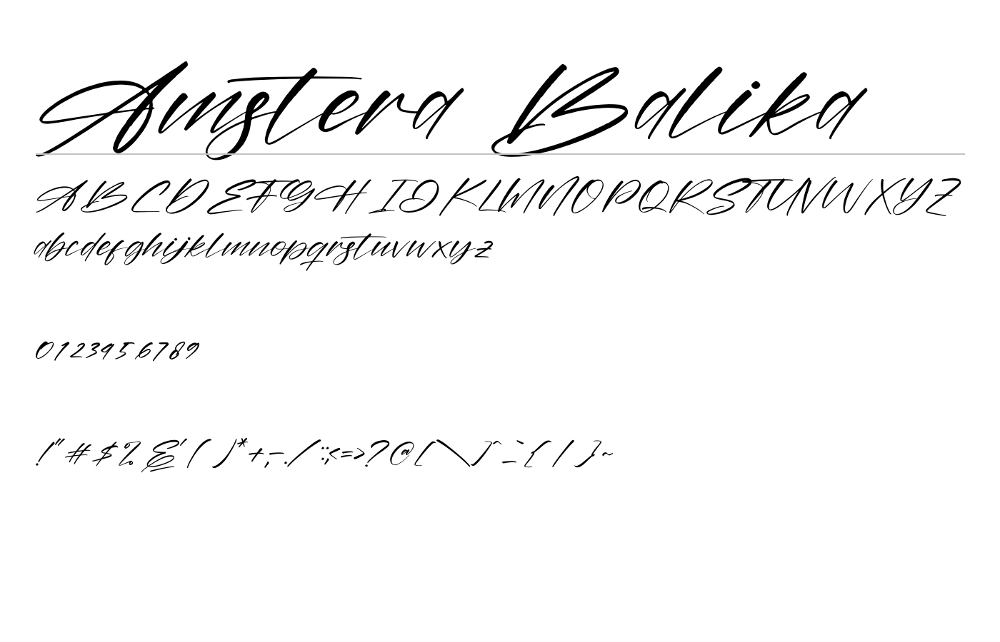 Amstera Balika Font preview