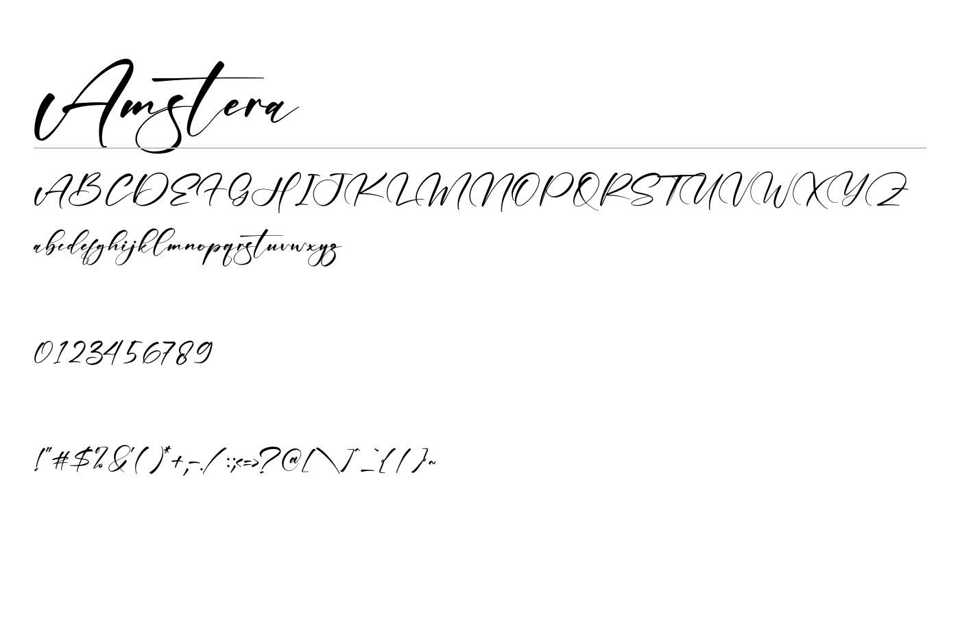 Amstera Font preview