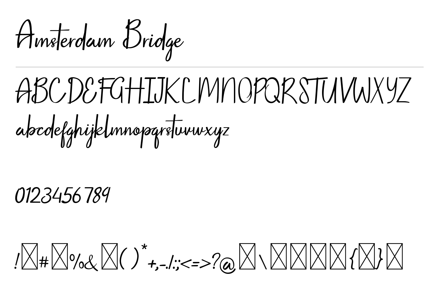 Amsterdam Bridge Font preview