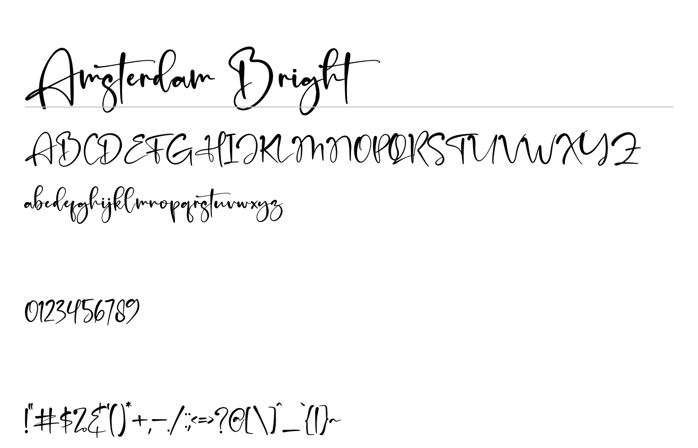 Amsterdam Bright Font preview