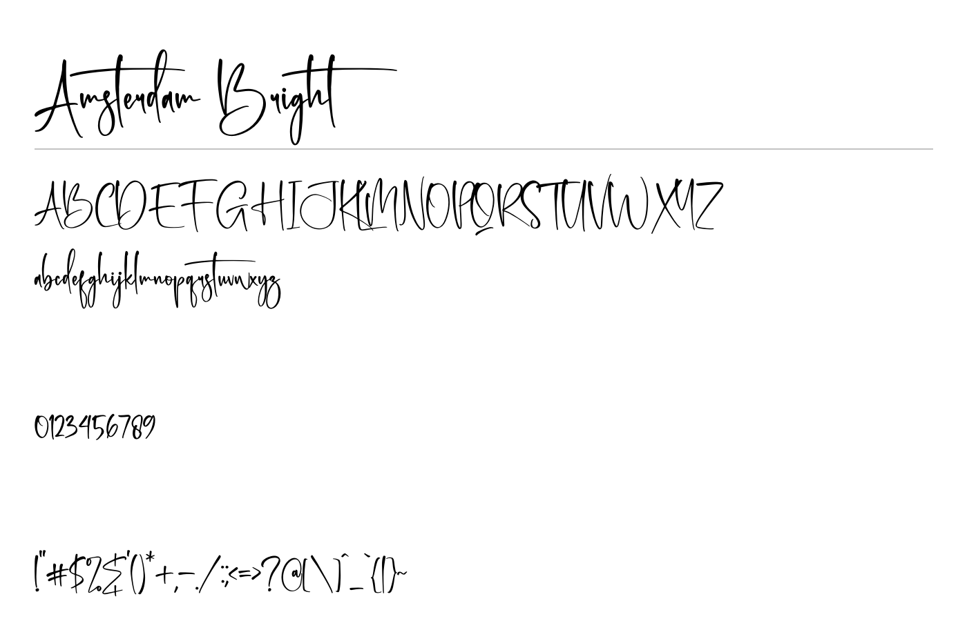 Amsterdam Bright Font preview