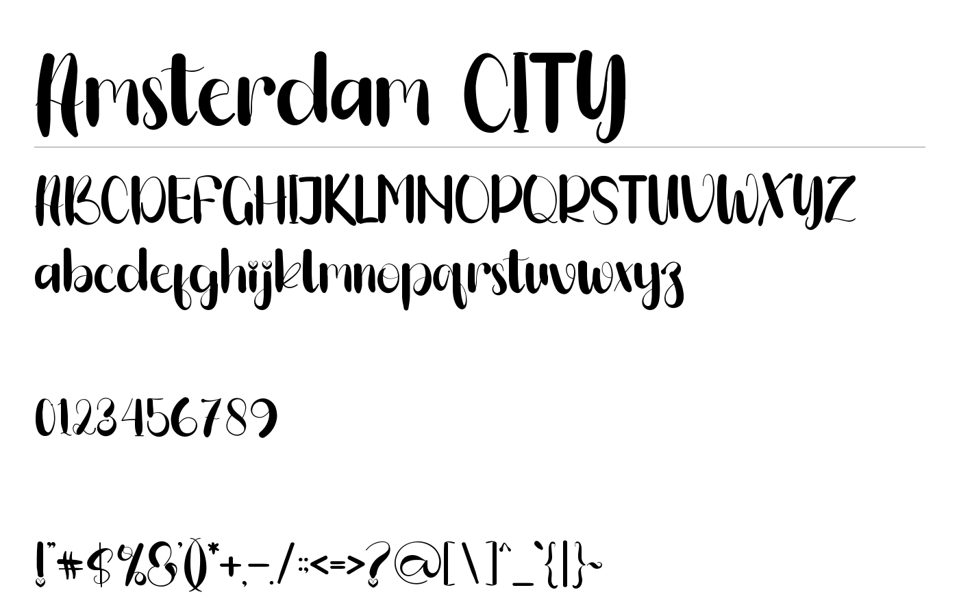 Amsterdam CITY Font preview