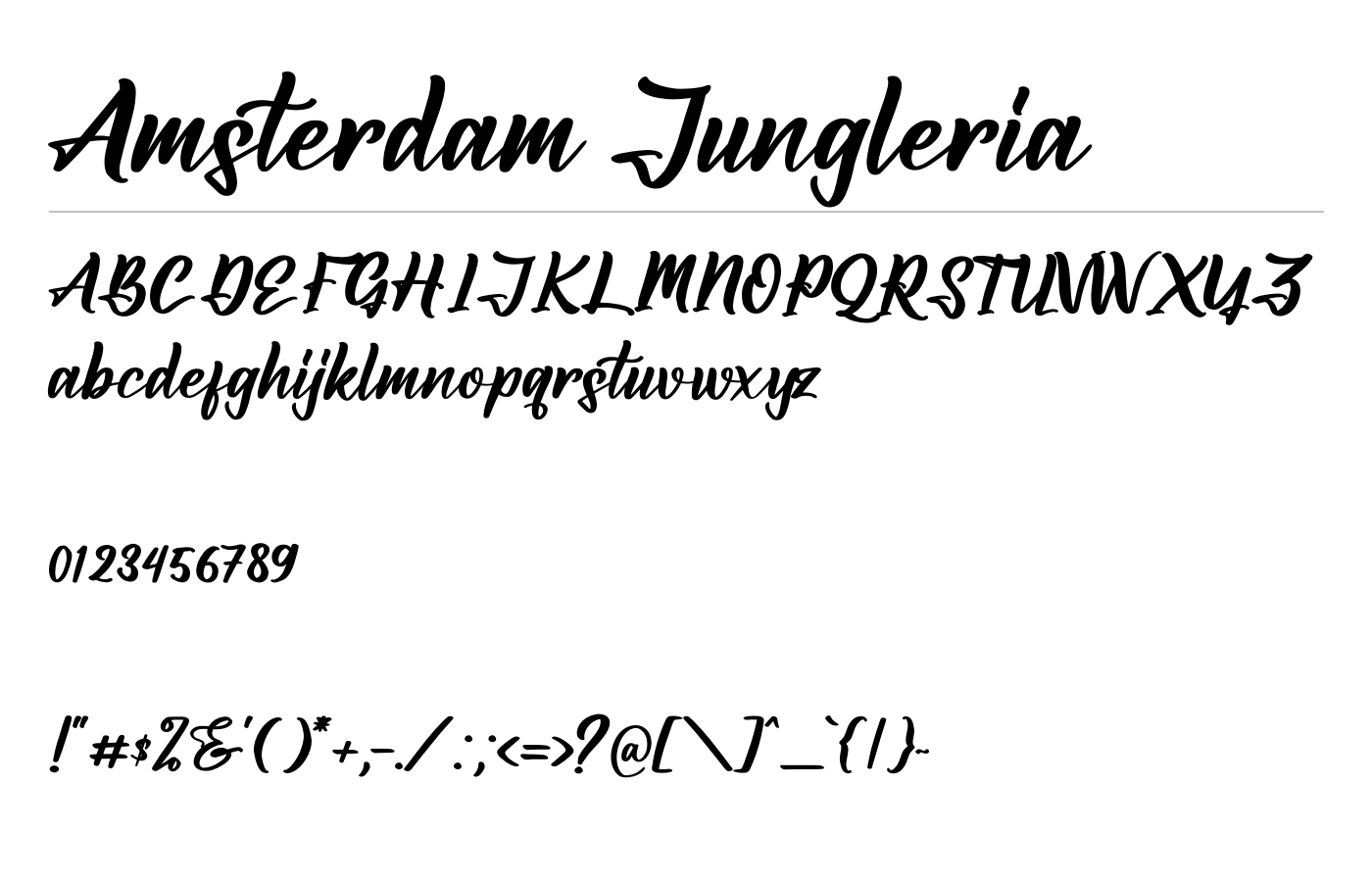 Amsterdam Jungleria Font preview