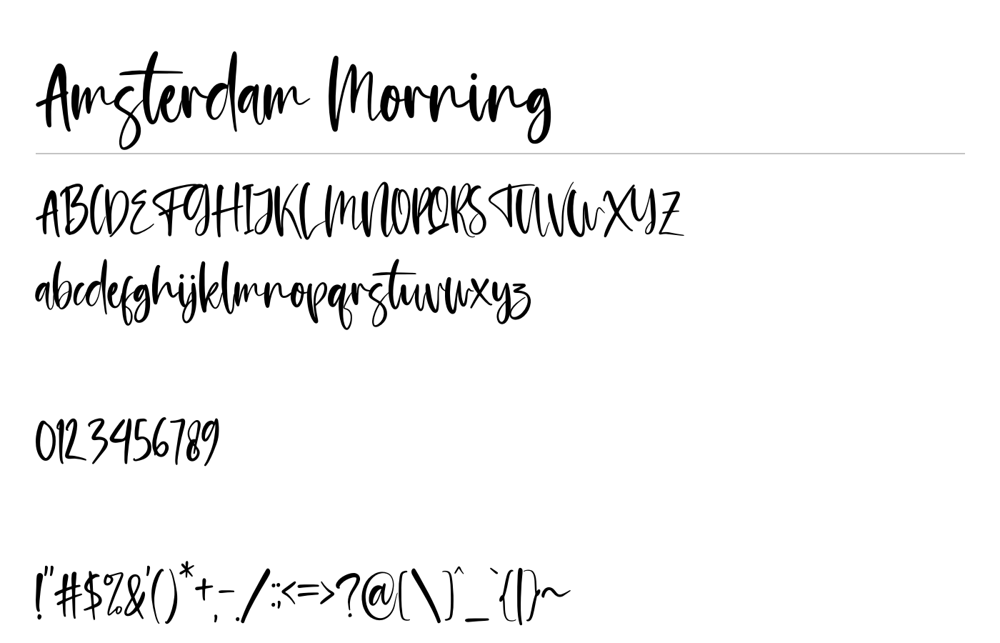Amsterdam Morning Font preview