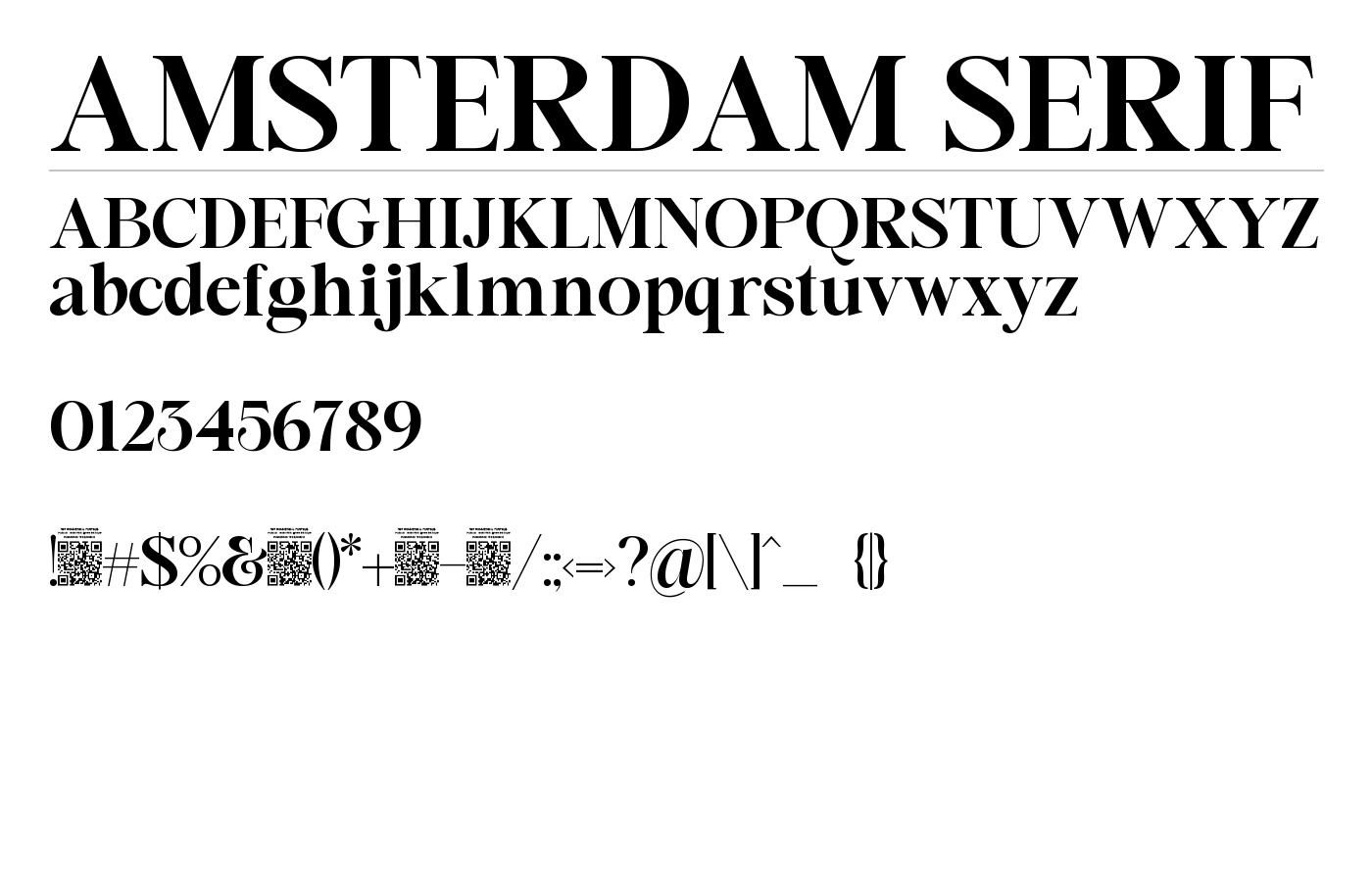 AMSTERDAM SERIF Font preview