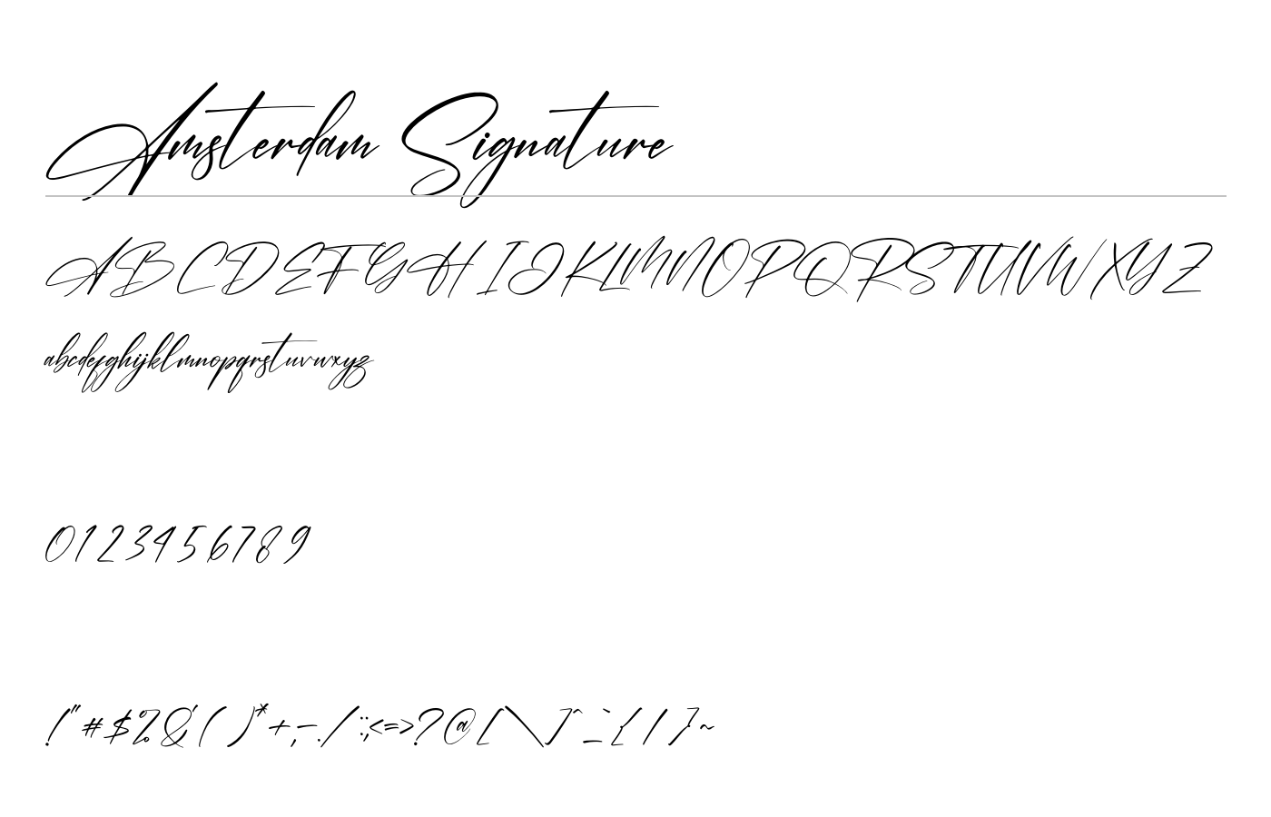 Amsterdam Signature Font preview