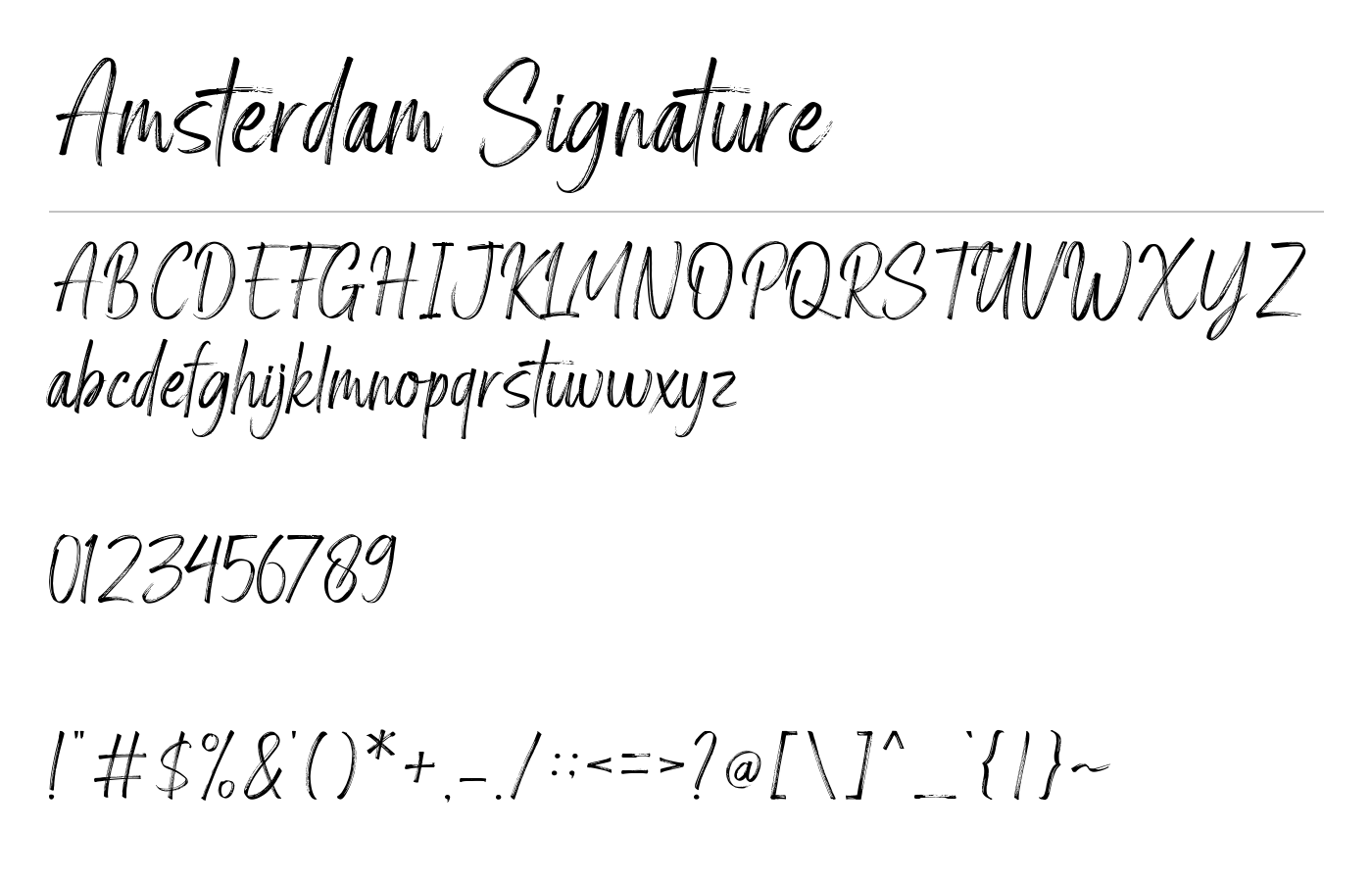 Amsterdam Signature Font preview