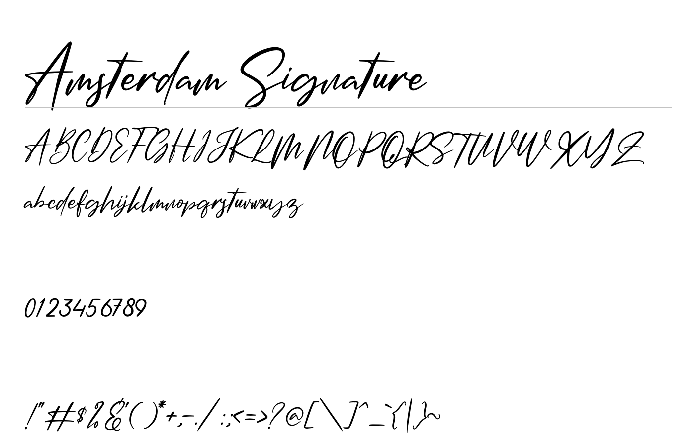 Amsterdam Signature Font preview