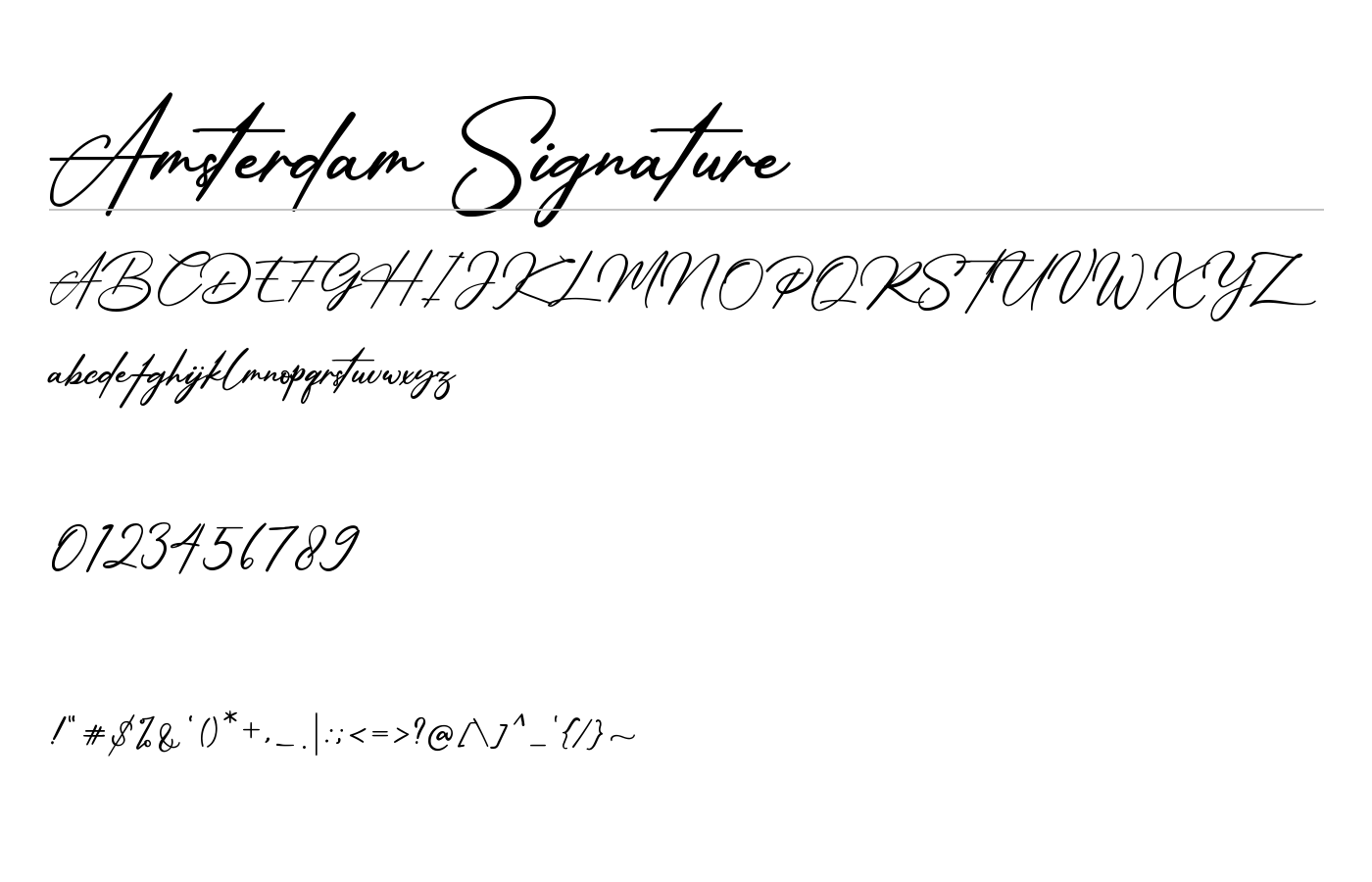 Amsterdam Signature Font preview