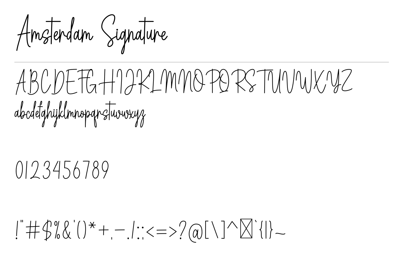 Amsterdam Signature Font preview