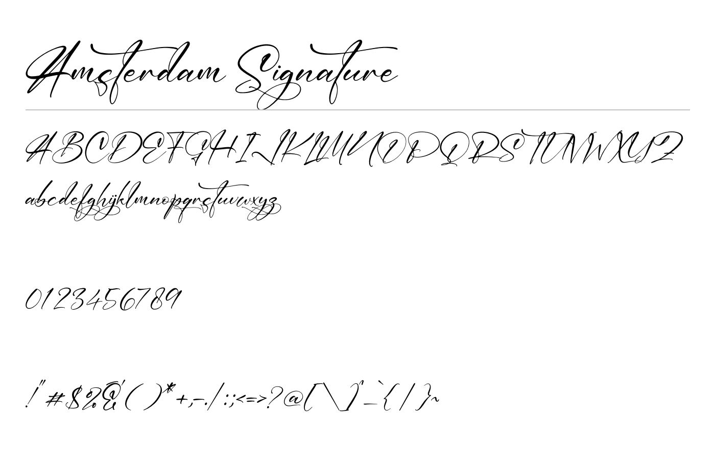 Amsterdam Signature Font preview