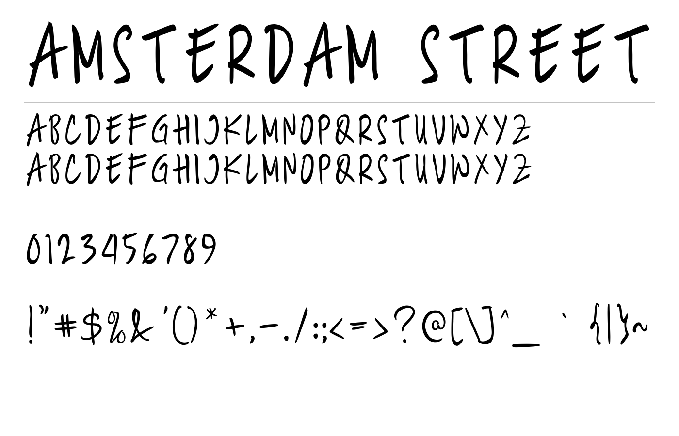 Amsterdam Street Font preview